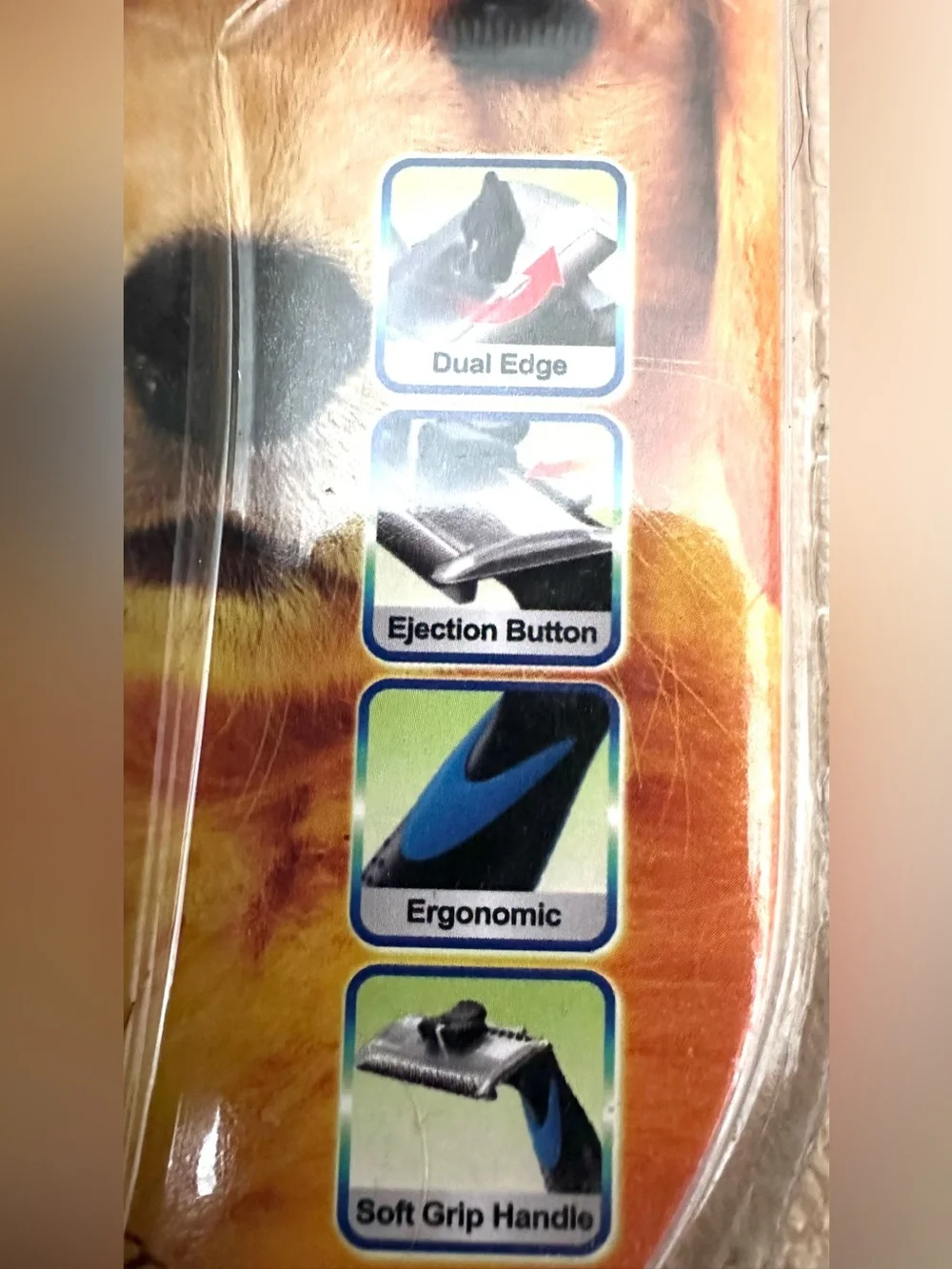 PET ZEN Pro Pet Shedding Tool for Dogs & Cats Dual Edge, Fur Ejection Button NIP